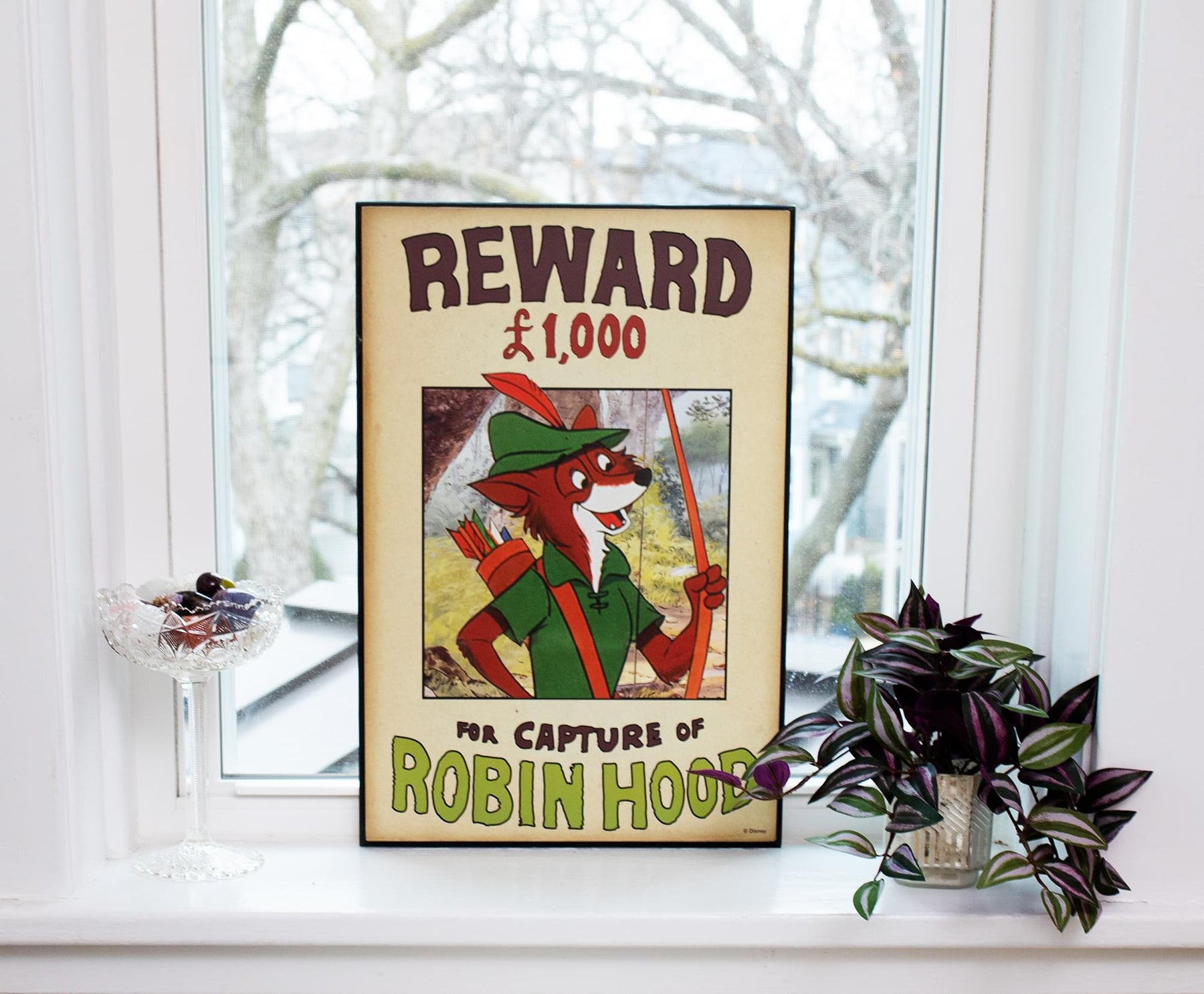 Disney Robin Hood Reward Poster Wood Wall Art Sign