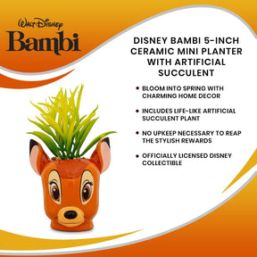 Disney Bambi 5-Inch Ceramic Mini Planter with Artificial Succulent