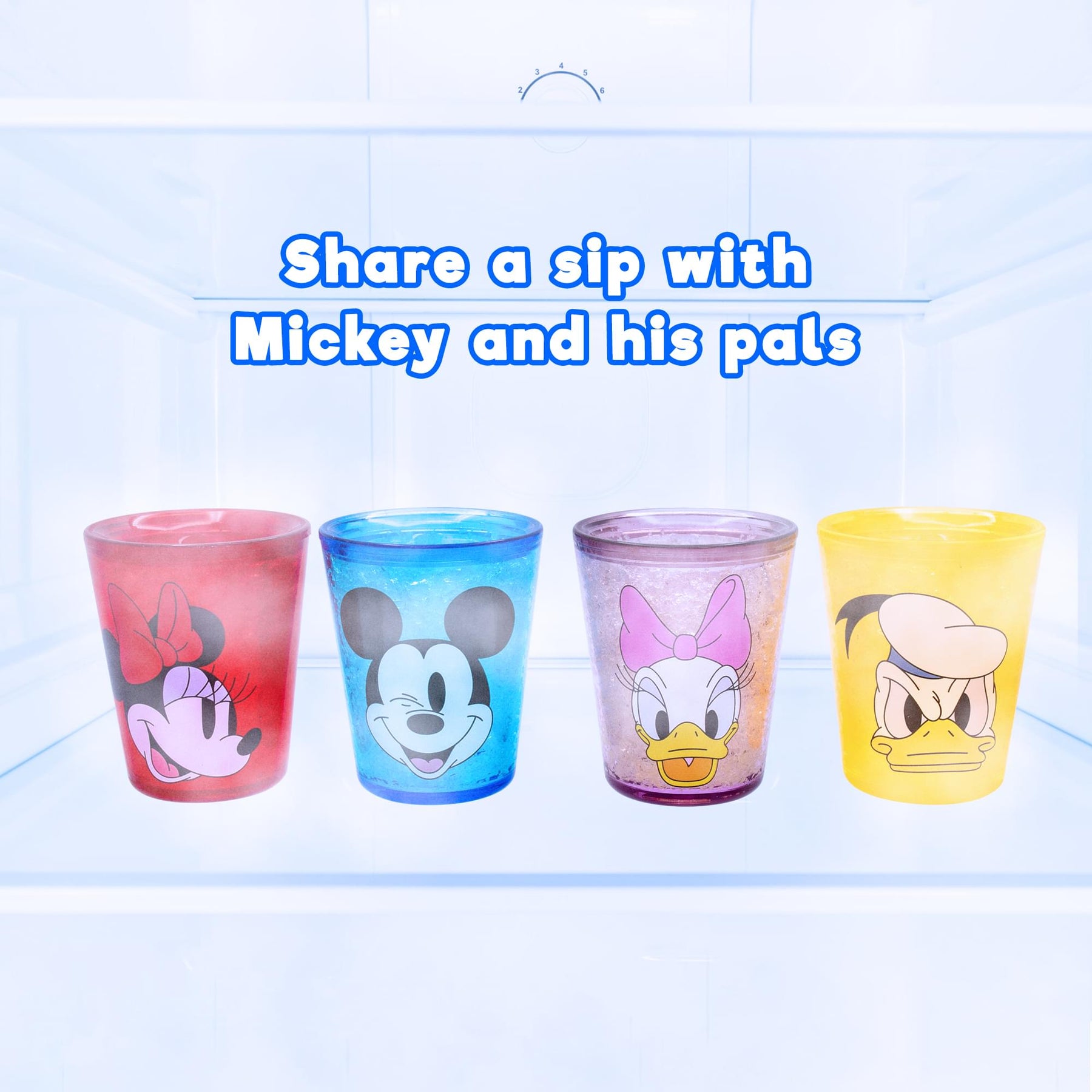 Disney Mickey Mouse and Friends Faces 1.5-Ounce Freeze Gel Mini Cups | Set of 4