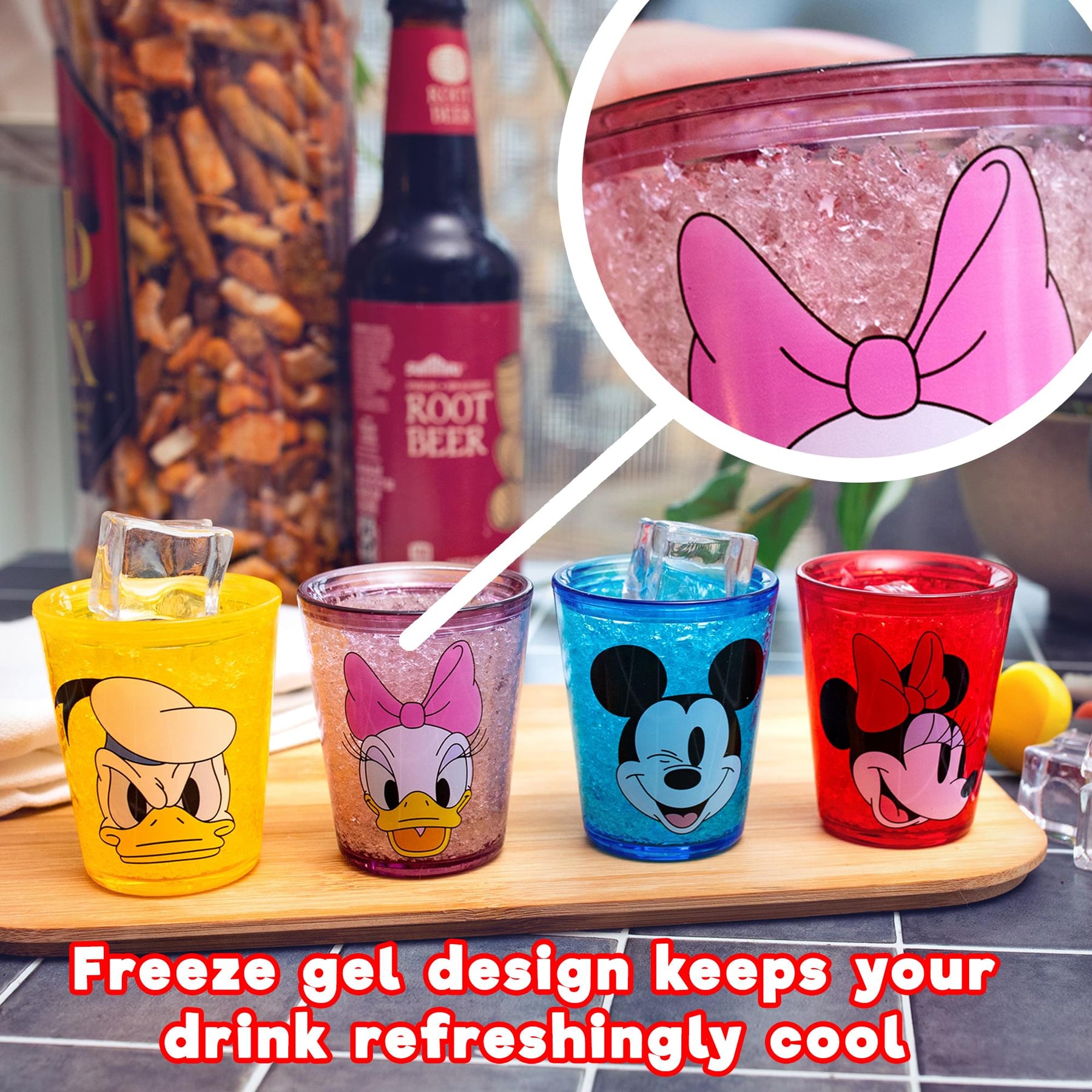 Disney Mickey Mouse and Friends Faces 1.5-Ounce Freeze Gel Mini Cups | Set of 4