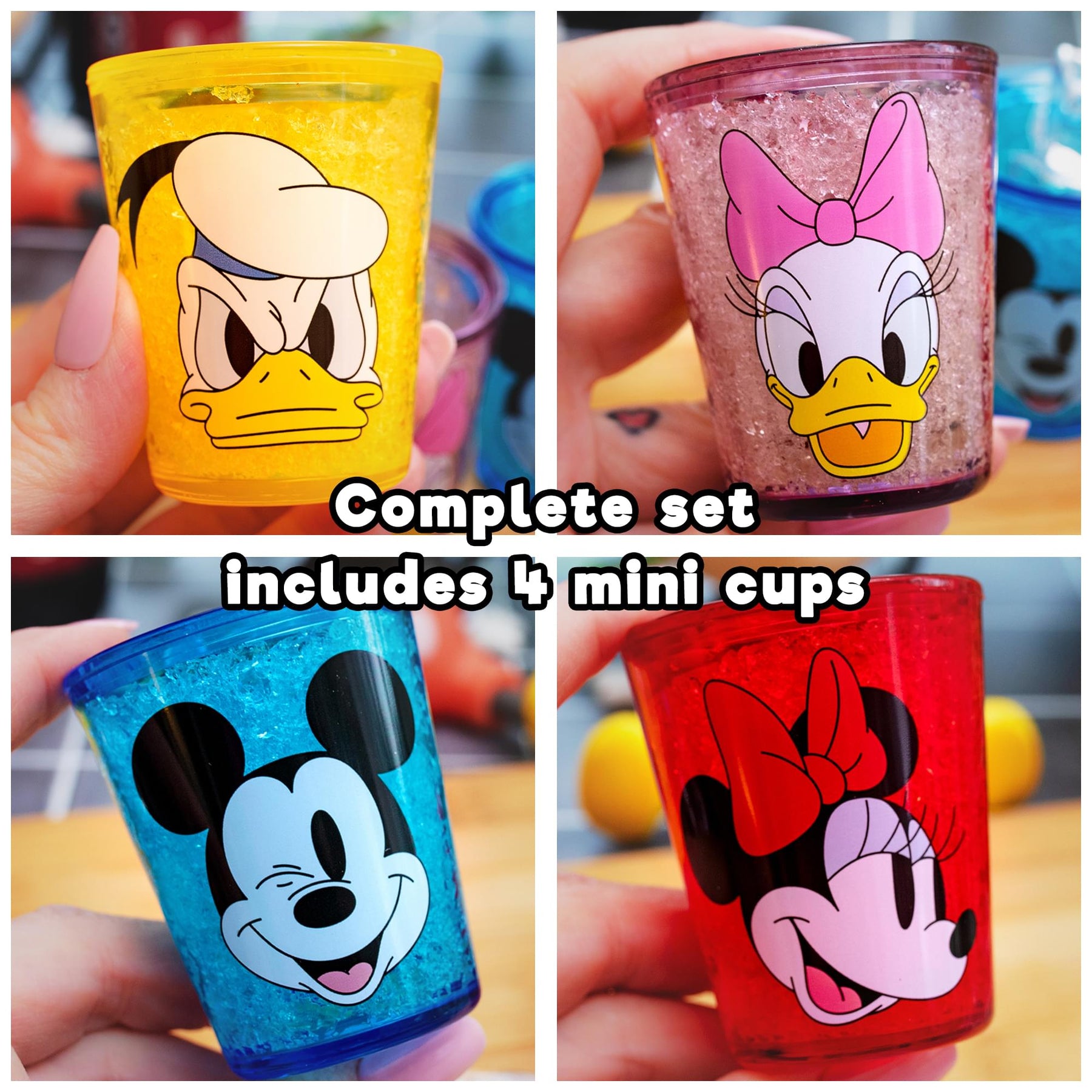 Disney Mickey Mouse and Friends Faces 1.5-Ounce Freeze Gel Mini Cups | Set of 4