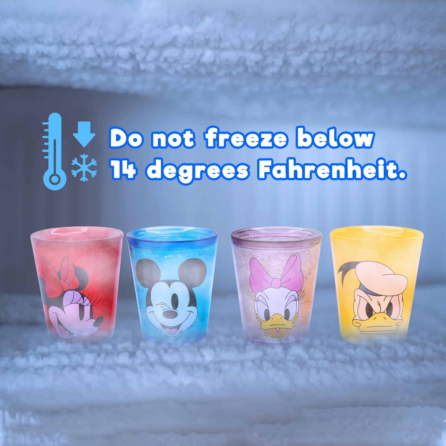 Disney Mickey Mouse and Friends Faces 1.5-Ounce Freeze Gel Mini Cups | Set of 4