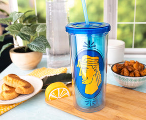 Disney Hercules Double-Walled Tumbler With Lid and Straw | Holds 20 Ounces