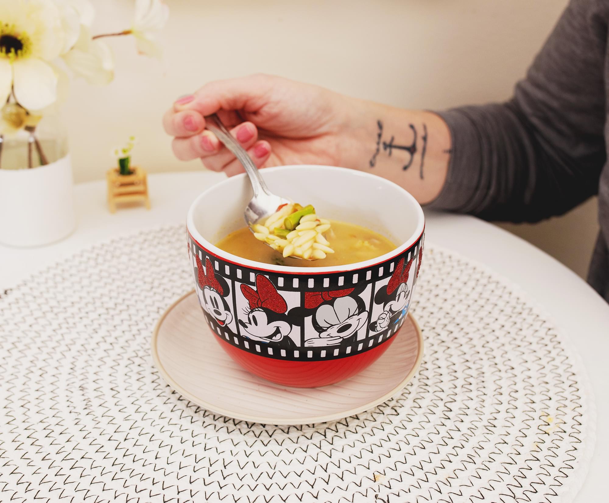 Disney Minnie Mouse Film Reel Ceramic Soup Mug | Holds 24 Ounces