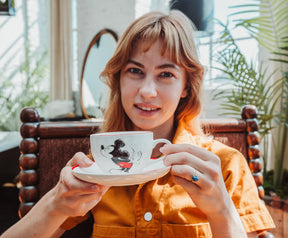 Disney Mickey and Minnie Bone China Teacup and Saucer | Set of 2