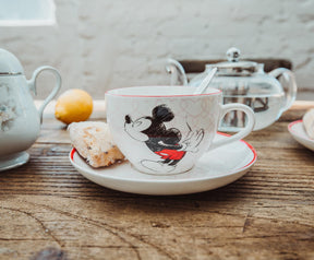 Disney Mickey and Minnie Bone China Teacup and Saucer | Set of 2