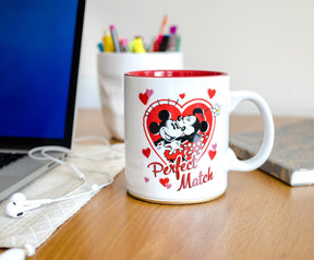 Mickey and Minnie Mouse "Perfect Match" Ceramic Coffee Mug | Holds 20 Ounces