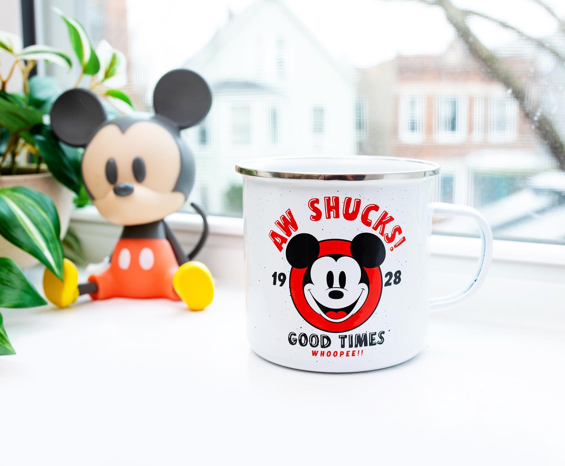 Disney Mickey Mouse "Aw Shucks" Ceramic Camper Mug | Holds 20 Ounces