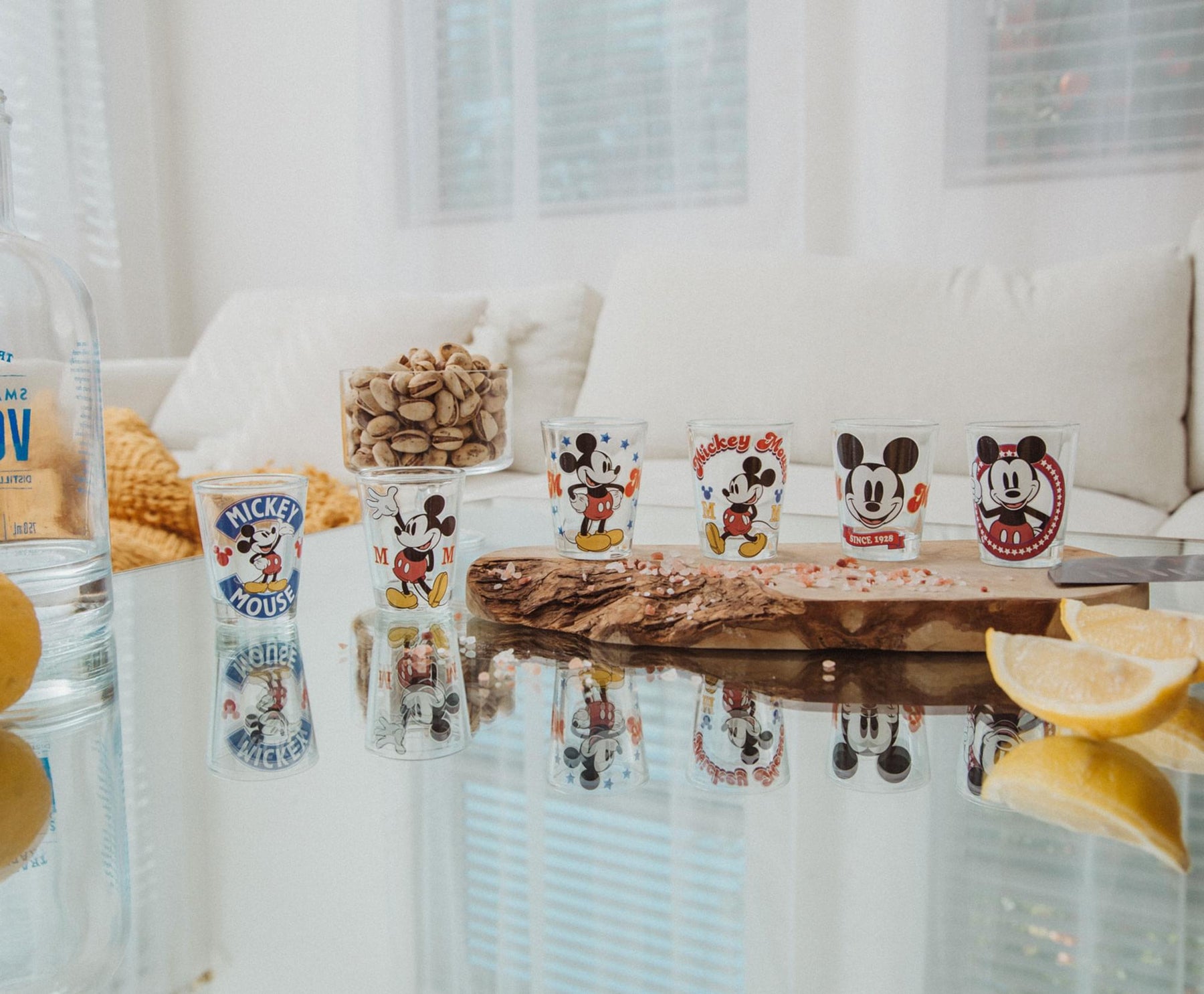 Disney Vintage Mickey Mouse 2-Ounce Mini Shot Glasses | Set of 6