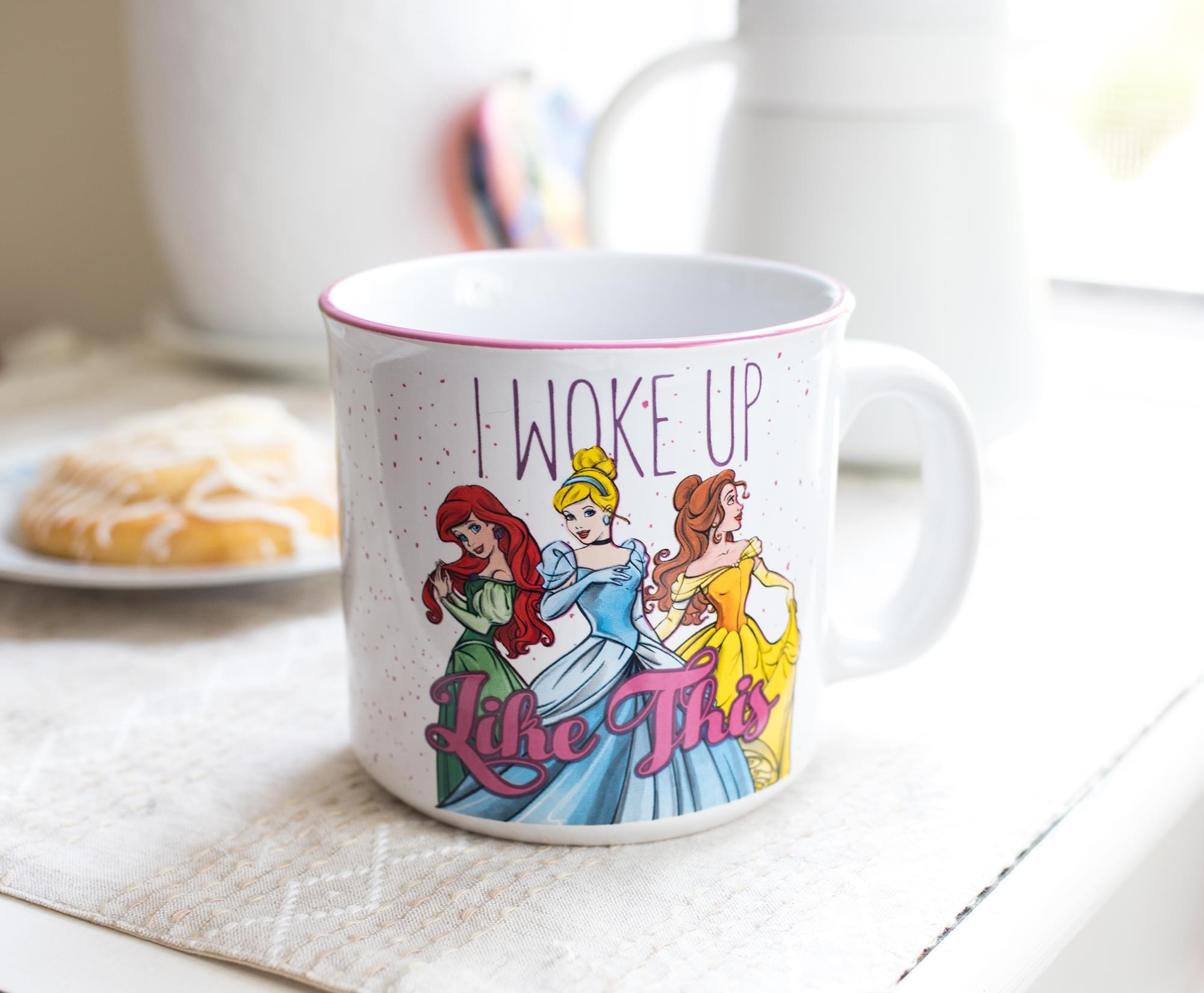 Disney Princess "I Woke Up Like This" Ceramic Camper Mug | Holds 20 Ounces