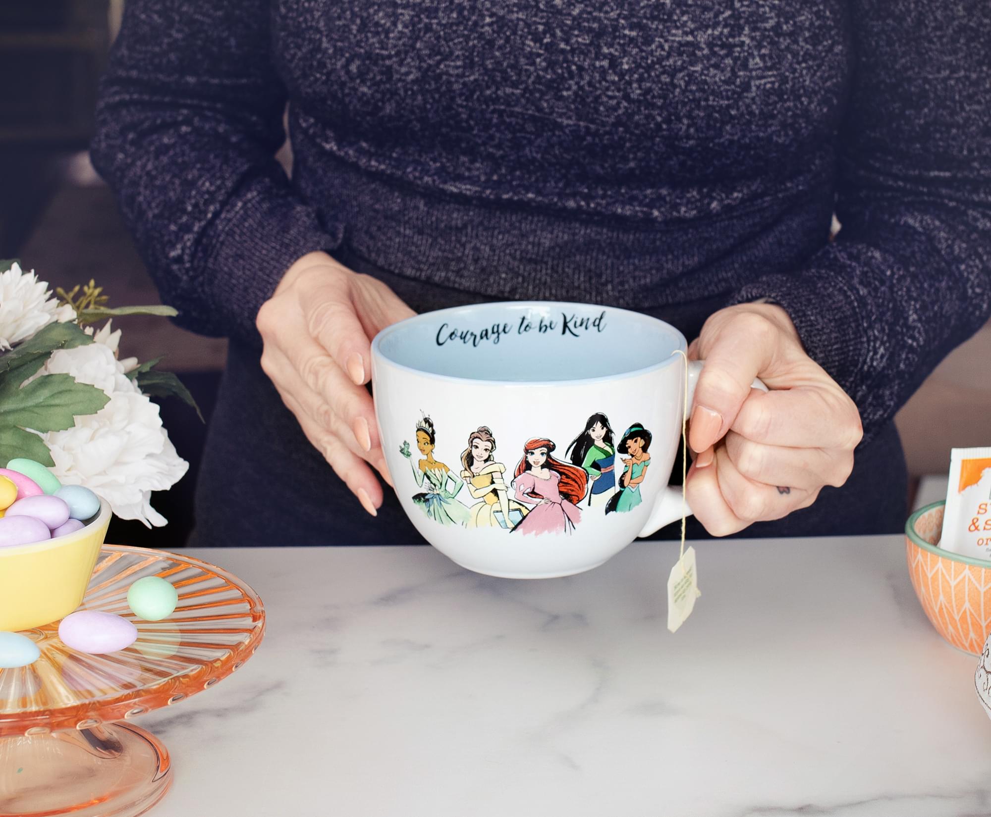 Disney Princess "Courage To Be Kind" Ceramic Soup Mug | Holds 24 Ounces
