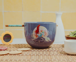 Disney The Little Mermaid Ariel 20-Ounce Ceramic Ramen Bowl and Chopstick Set