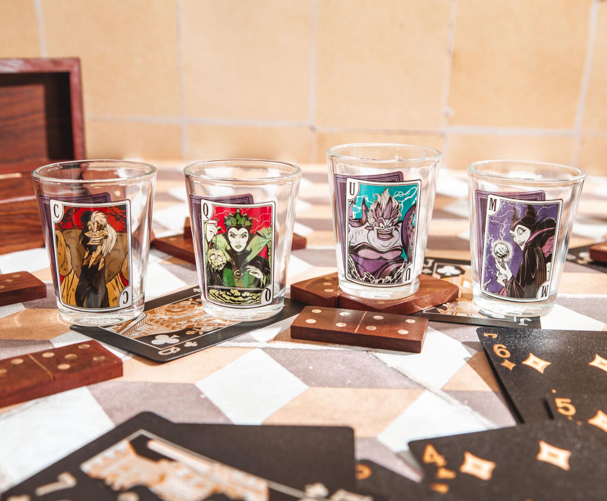 Disney Villains Portraits 1-Ounce Mini Shot Glasses | Set of 4