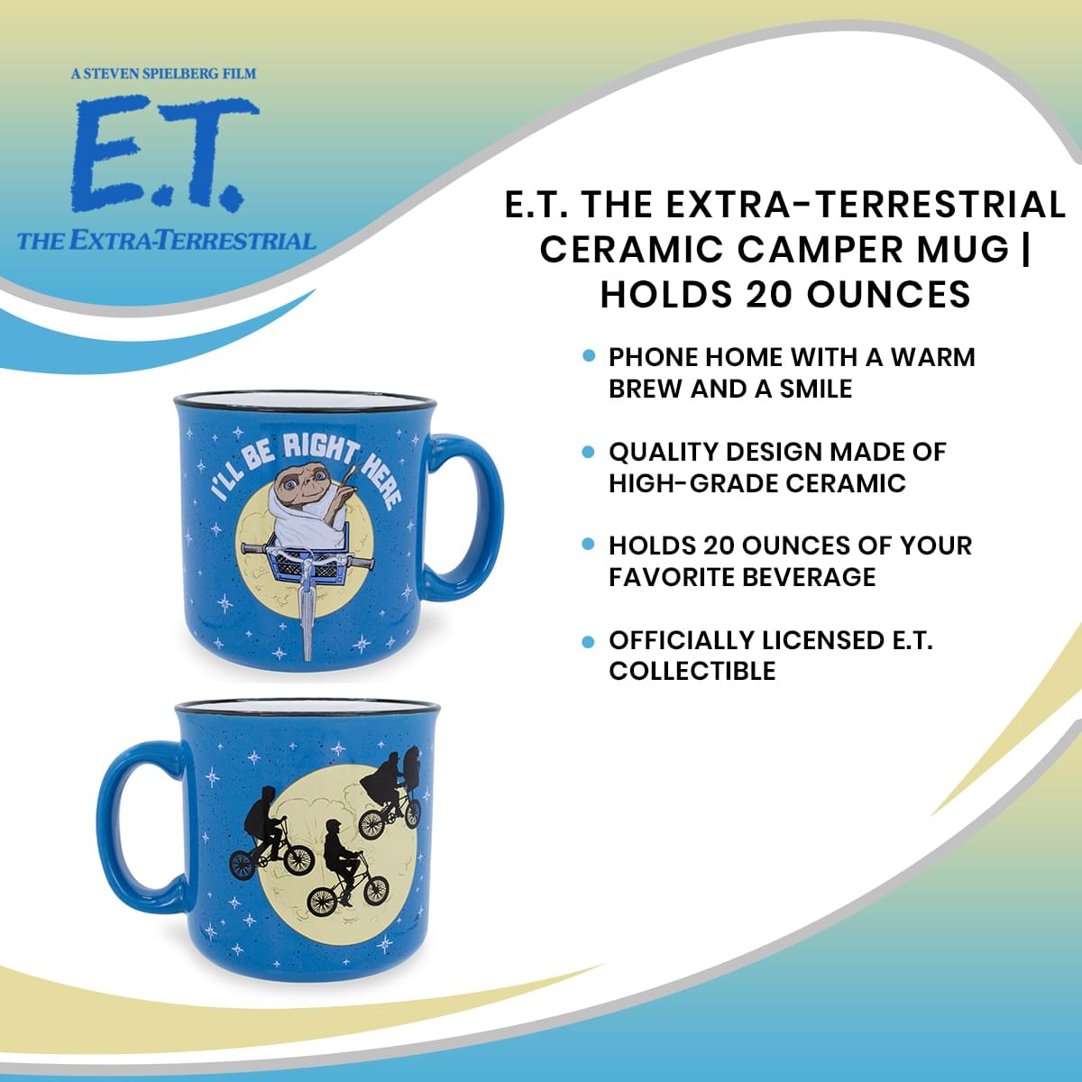 E.T. The Extra-Terrestrial Ceramic Camper Mug | Holds 20 Ounces