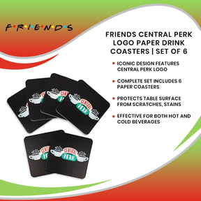 Friends Central Perk Logo Paper Drink Coasters | Set of 6