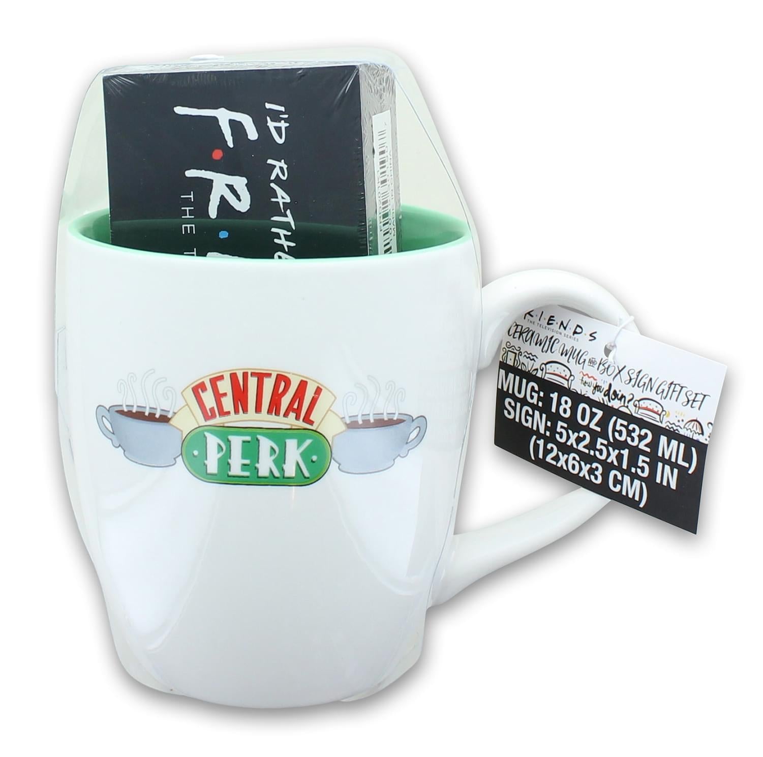 Friends Central Perk 18oz Ceramic Mug & 5 x 2.5 Inch Wall Sign Gift Set