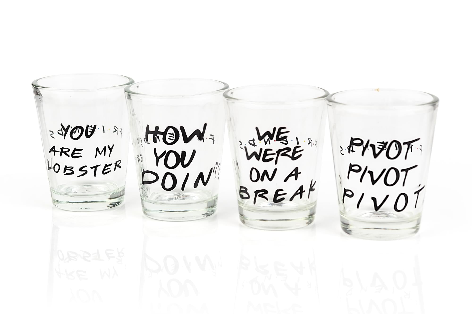 Friends Quotes 1.5oz Mini Glasses | Set of 4