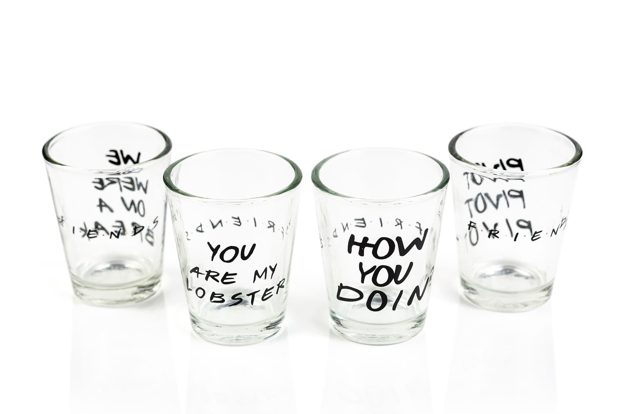 Friends Quotes 1.5oz Mini Glasses | Set of 4