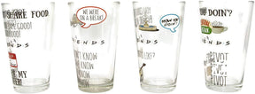 Friends Multi-Quote Pattern 16-Ounce Pint Glasses | Set of 4
