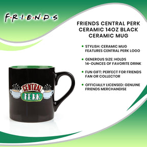 Friends Central Perk Ceramic 14oz Black Ceramic Mug
