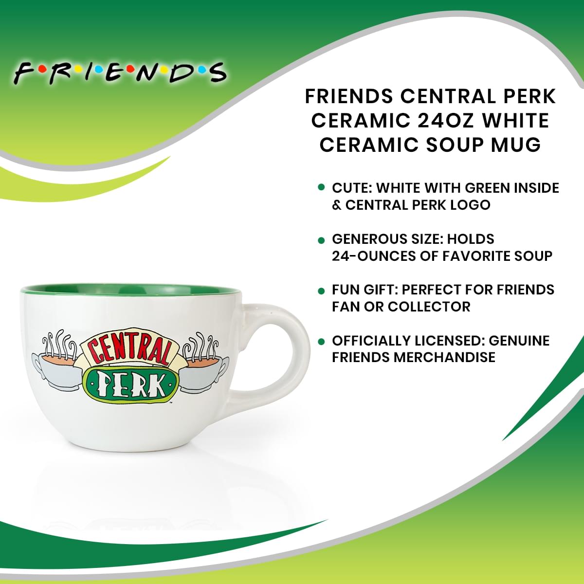 Friends Central Perk Ceramic 24oz White Ceramic Soup Mug