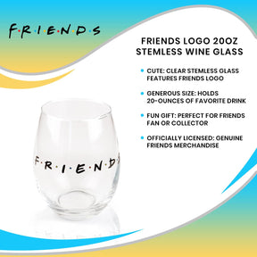 Friends Logo 20oz Stemless Wine Glass