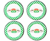 Friends Central Perk Checkerboard Logo 10-Inch Melamine Dinner Plates | Set of 4