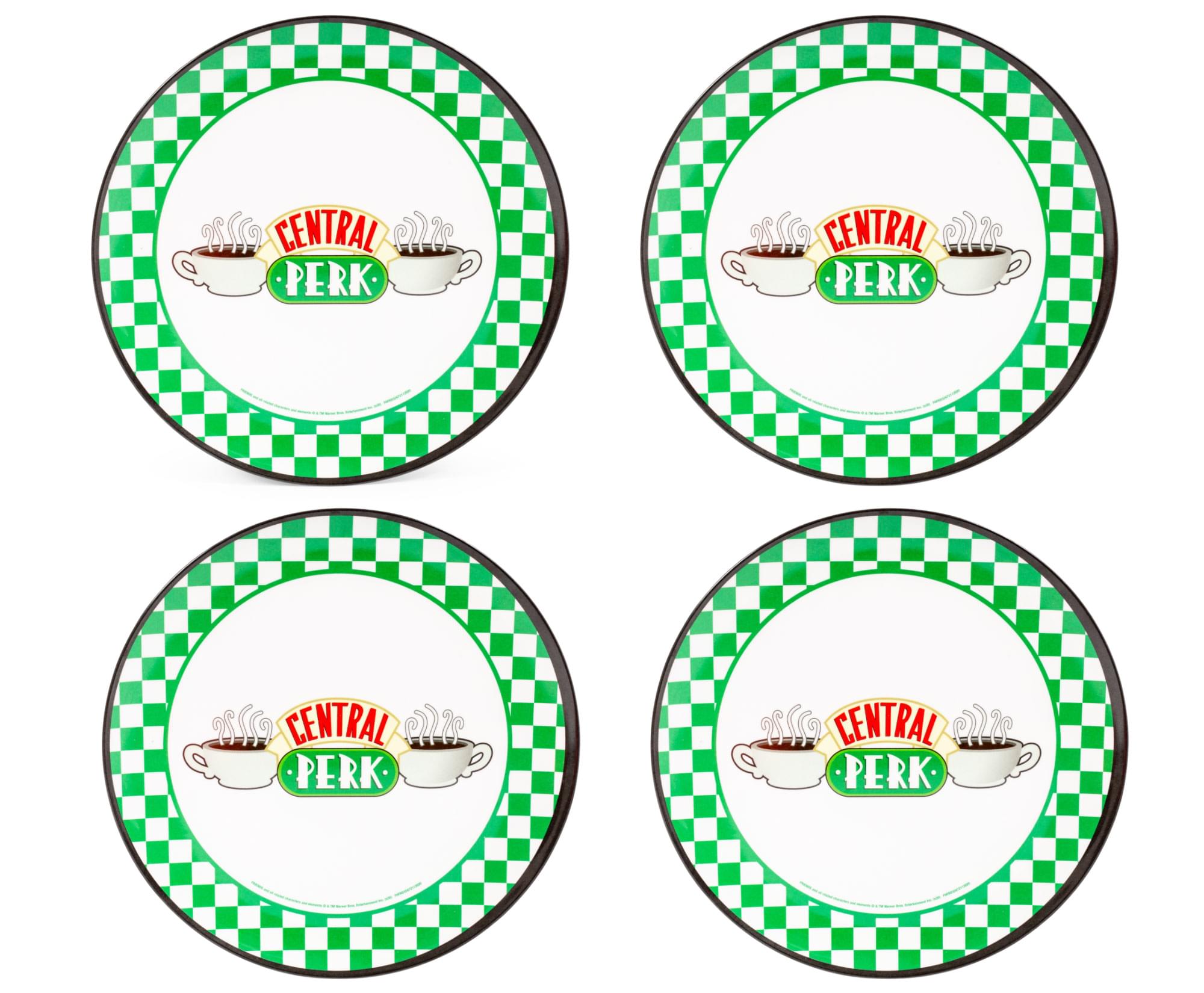 Friends Central Perk Checkerboard Logo 10-Inch Melamine Dinner Plates | Set of 4