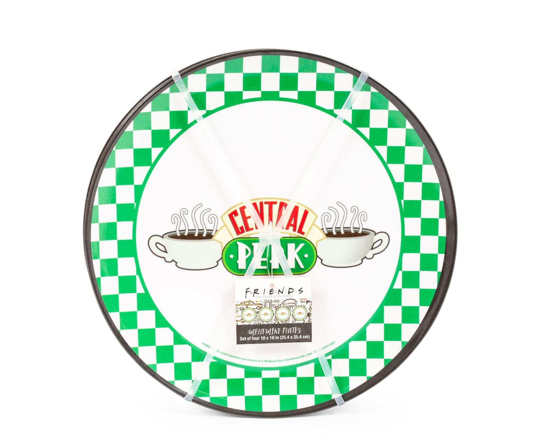 Friends Central Perk Checkerboard Logo 10-Inch Melamine Dinner Plates | Set of 4