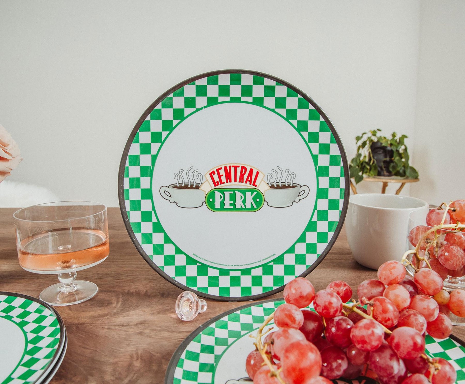 Friends Central Perk Checkerboard Logo 10-Inch Melamine Dinner Plates | Set of 4