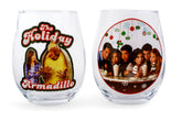 Friends Holiday Stemless Wine Glass Collectible 2-Pack | Each Holds 20 Ounces