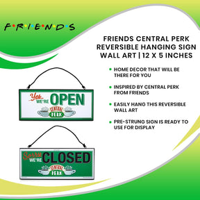 Friends Central Perk Reversible Hanging Sign Wall Art | 12 x 5 Inches