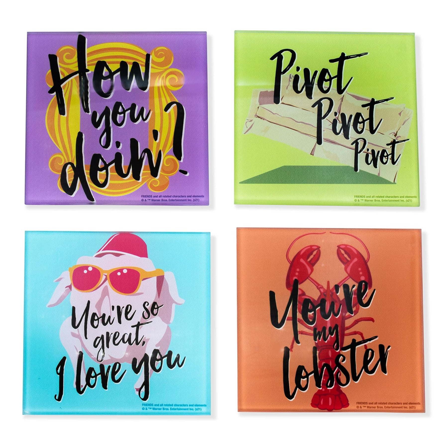 Friends Quotes Glass Coasters | Set of 4