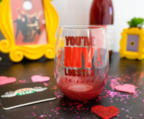 Friends "You're My Lobster" Teardrop Stemless Wine Glass | Holds 20 Ounces