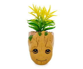 Marvel Guardians of the Galaxy Groot 4.8 x 4.25 x 7.6 Inch Ceramic Planter w/ Artificial Plant
