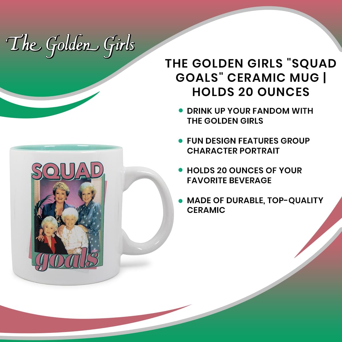 The Golden Girls "Squad Goals" Ceramic Mug | Holds 20 Ounces