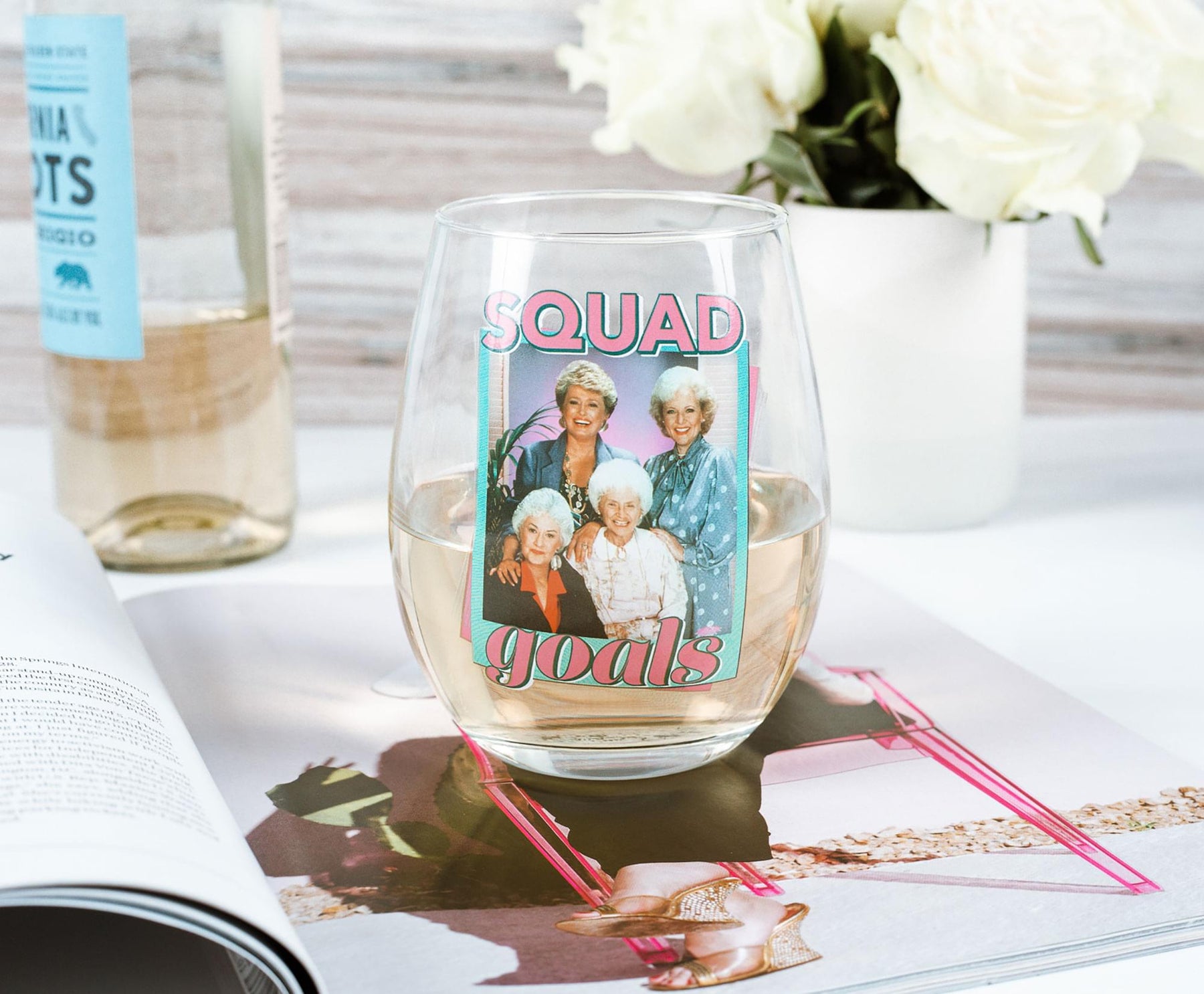 The Golden Girls "Squad Goals" Stemless Glass | Holds 20 Ounces