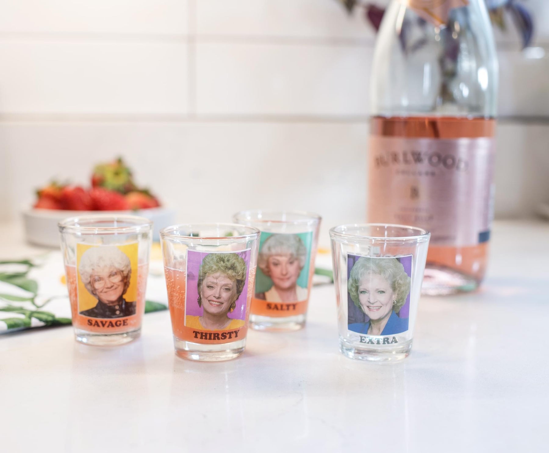 The Golden Girls "Thirsty Salty Extra Savage" 1.5-Ounce Mini Glasses | Set Of 4