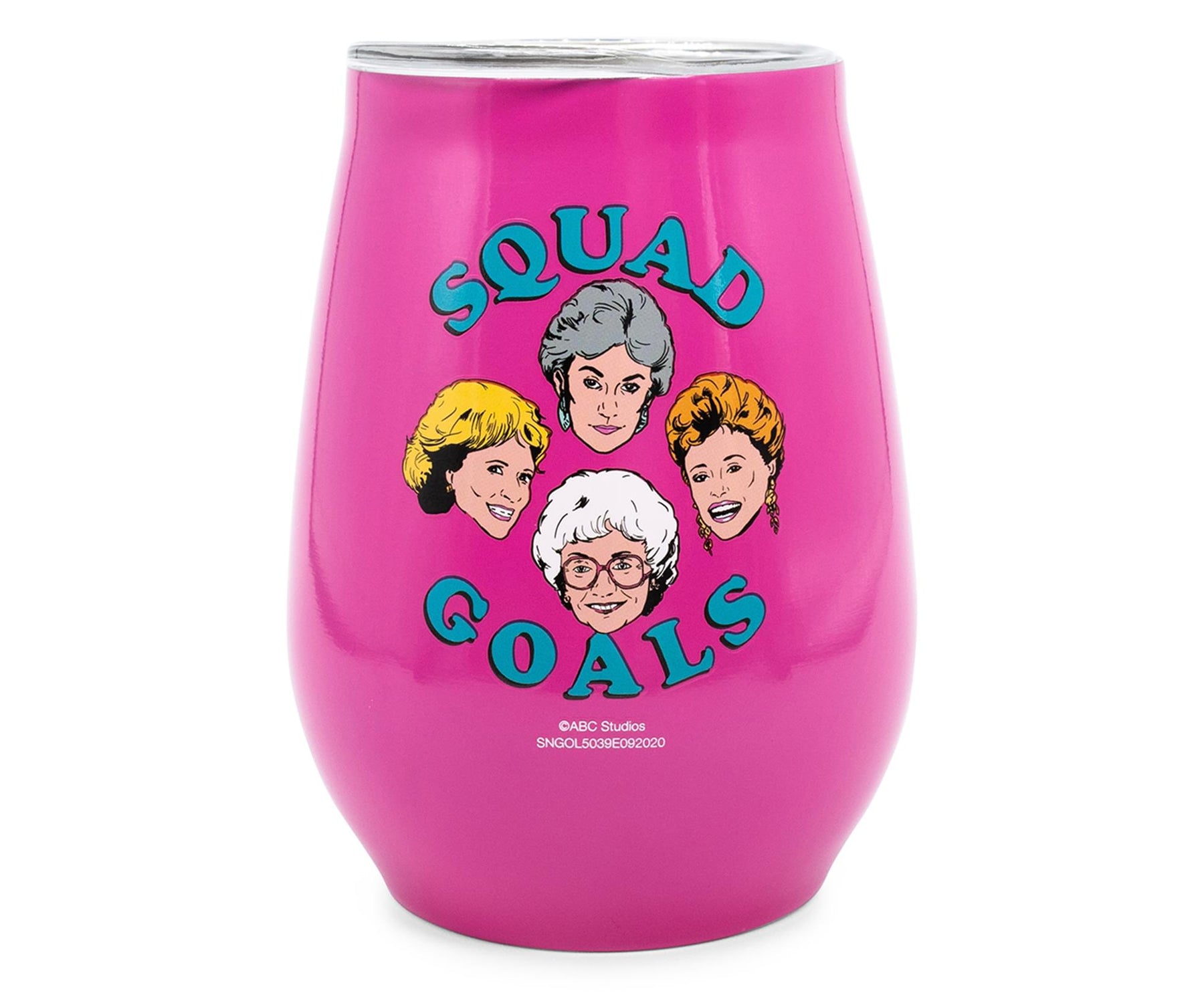 The Golden Girls "Squad Goals" 10-Ounce Stainless Steel Stemless Tumbler w/ Lid