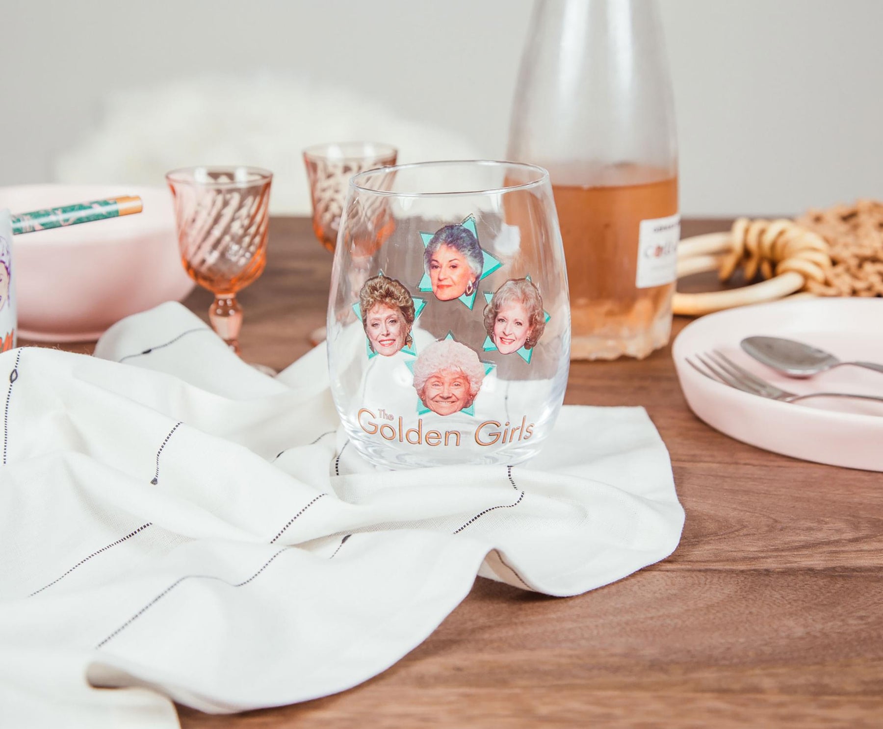 The Golden Girls Stars Stemless Wine Glass | Holds 20 Ounces