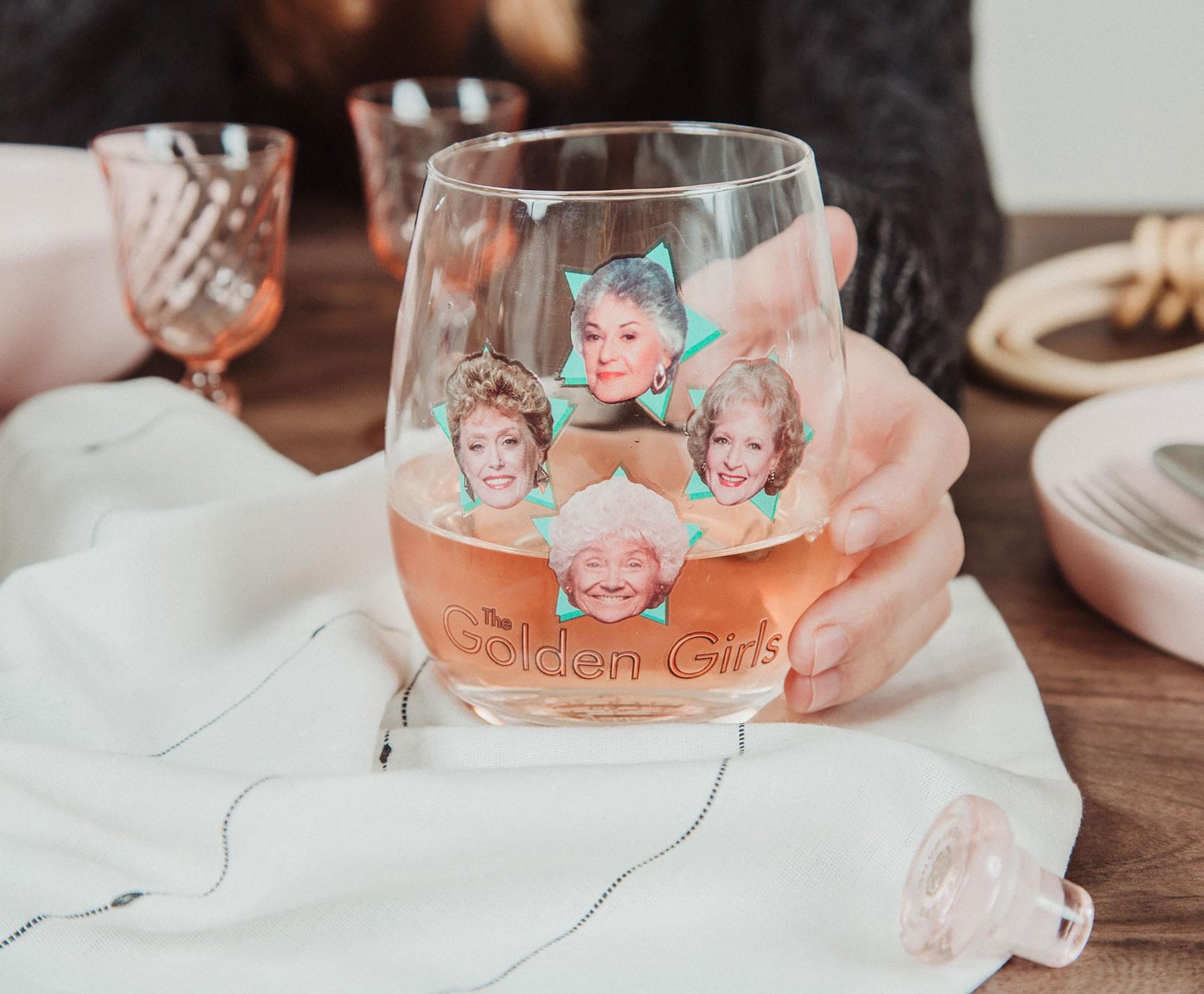 The Golden Girls Stars Stemless Wine Glass | Holds 20 Ounces