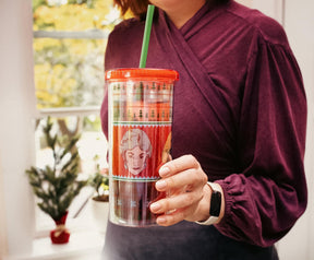 The Golden Girls Holiday Sweater Carnival Cup With Lid and Straw