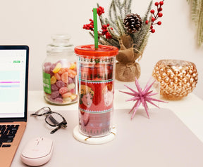 The Golden Girls Holiday Sweater Carnival Cup With Lid and Straw