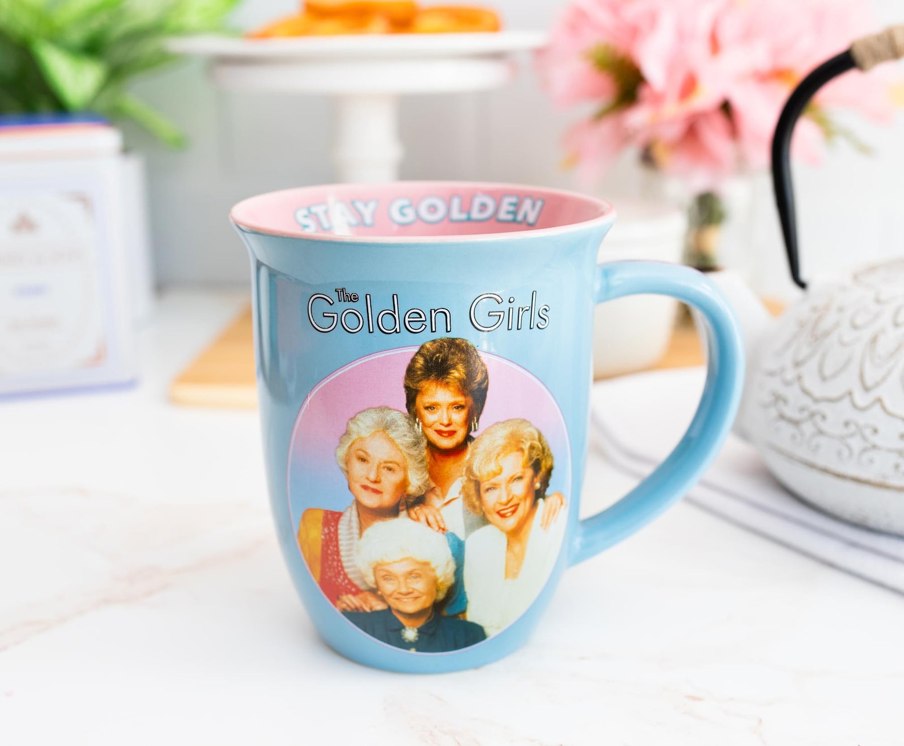 The Golden Girls "Stay Golden" Wide Rim Ceramic Coffee Mug | Holds 16 Ounces