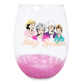 The Golden Girls "Stay Golden" Teardrop Stemless Wine Glass | Holds 20 Ounces