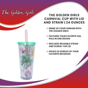 The Golden Girls Carnival Cup with Lid and Straw | 24 Ounces