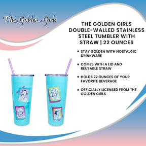 The Golden Girls Double-Walled Stainless Steel Tumbler With Straw | 22 Ounces