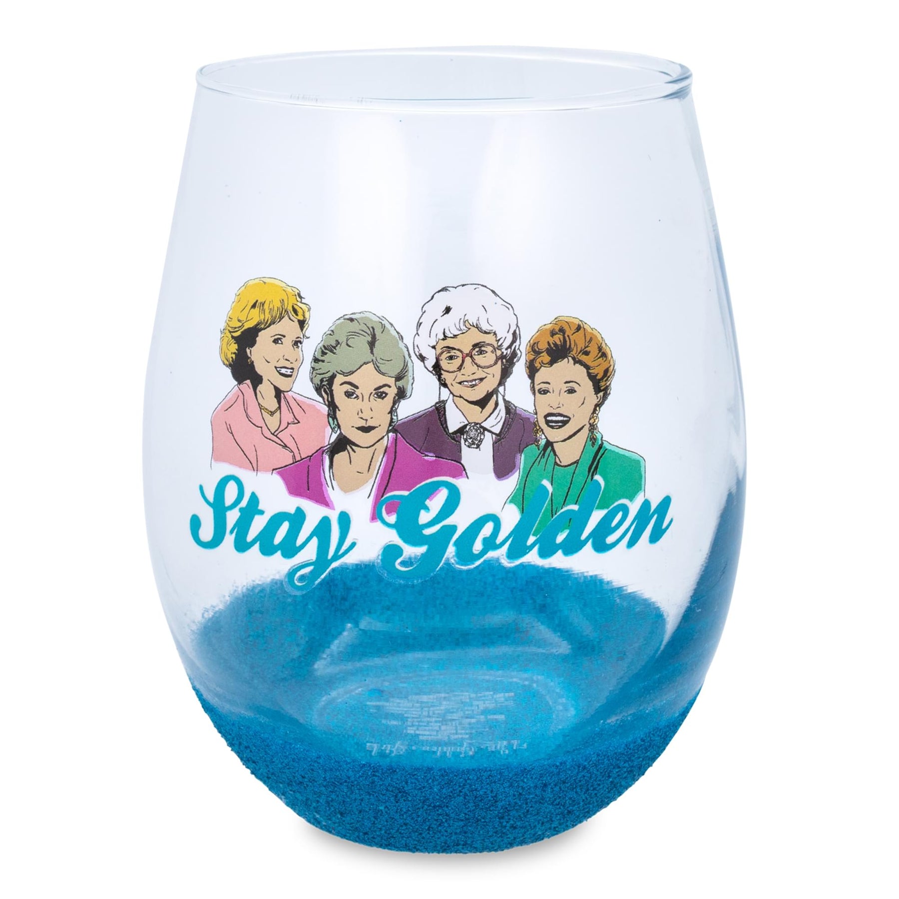 The Golden Girls "Stay Golden" Teardrop Stemless Wine Glass | Holds 20 Ounces