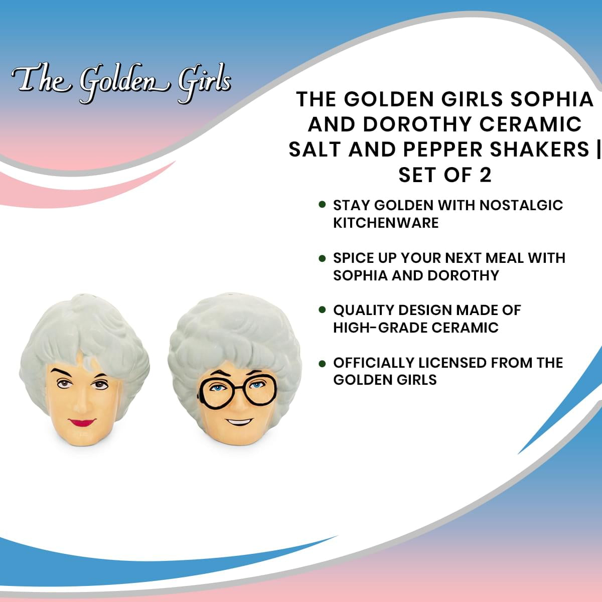 The Golden Girls Sophia and Dorothy Ceramic Salt and Pepper Shakers | Set of 2