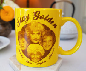 The Golden Girls "Stay Golden" Gold Ceramic Coffee Mug | Holds 20 Ounces